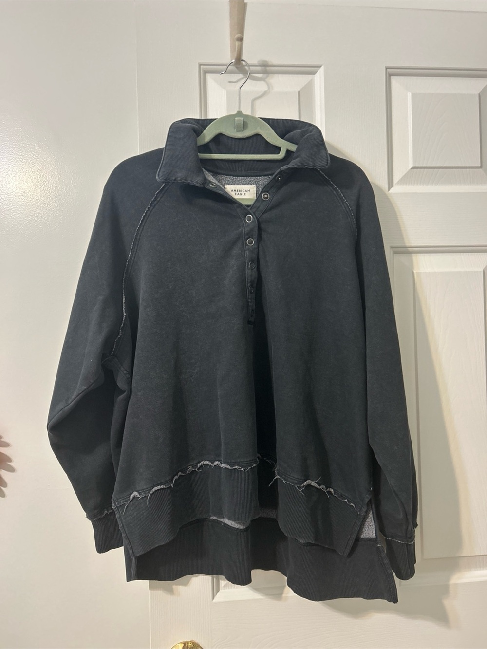 American Eagle Outfitters faded blue raw him sweatshirt size small oversized